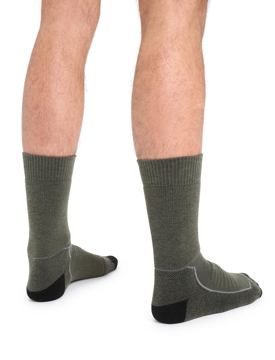 Loden / Black Men's Icebreaker Merino Hike+ Heavy Crew Socks | USA 1021OKIR